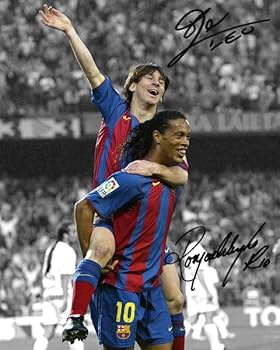 Amazon.co.jp: Ikonic Fotohaus Ronaldinho Lionel Messi サイン